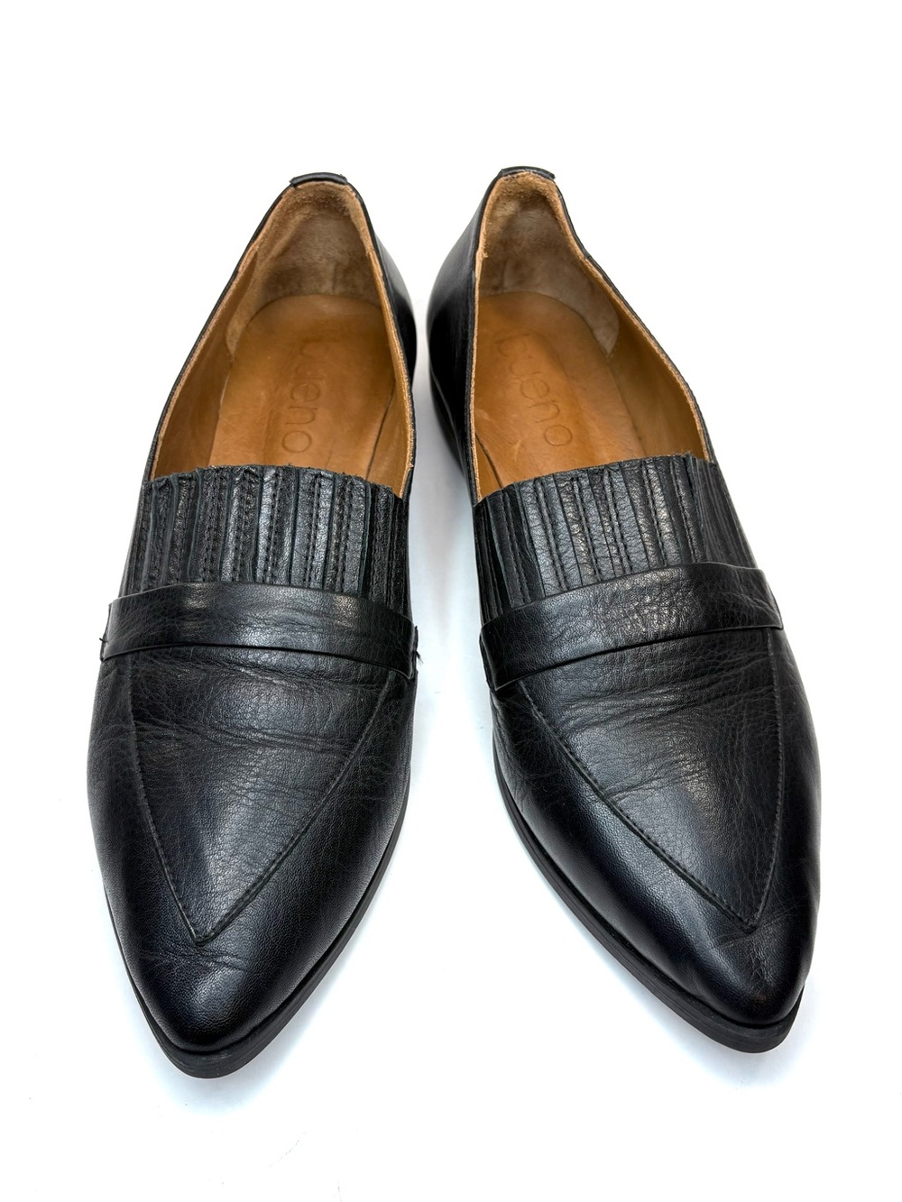 Bueno Black Leather Flats | 39